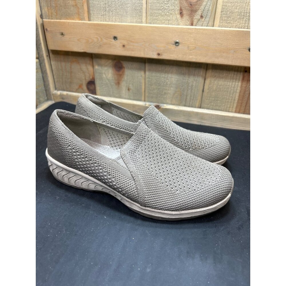 Skechers Womens Relaxed Fit Air-Cooled Memory Foam Slip-On Shoes Size 7 Taupe